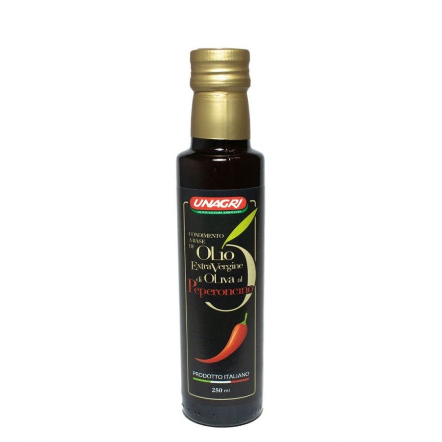 Italia spezie Made In Italy | Olio Extra Vergine Al Peperoncino 100% Prodotto Italiano - 250 Ml