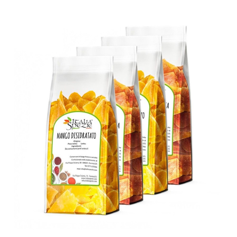 Italia spezie Frutta | Misto Frutta Esotica Papaya & Mango Disidratati [Pacchetto Da 4]